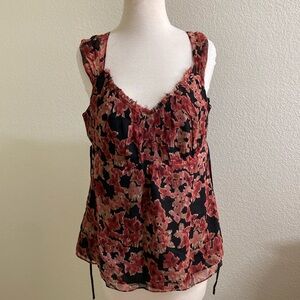Alfani‎ Silk Floral Sleeveless Sweetheart Top